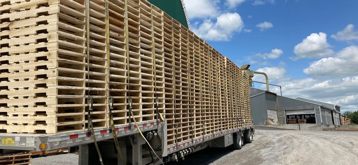 truck loaded with pallets
