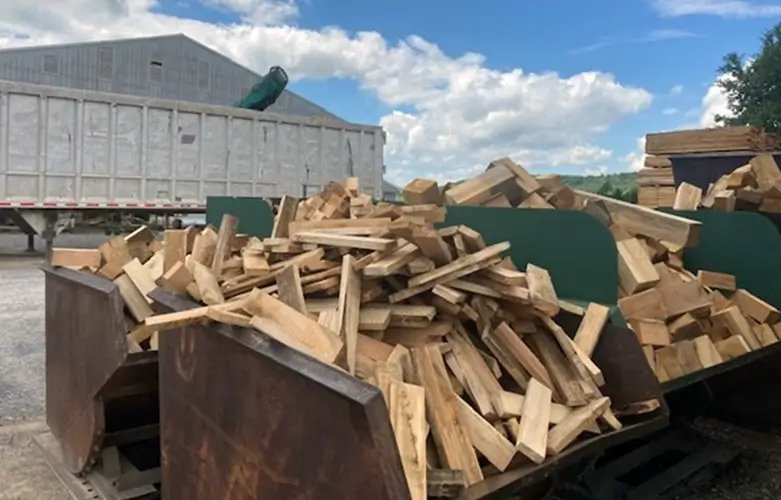 Recycled Pallets in Bins